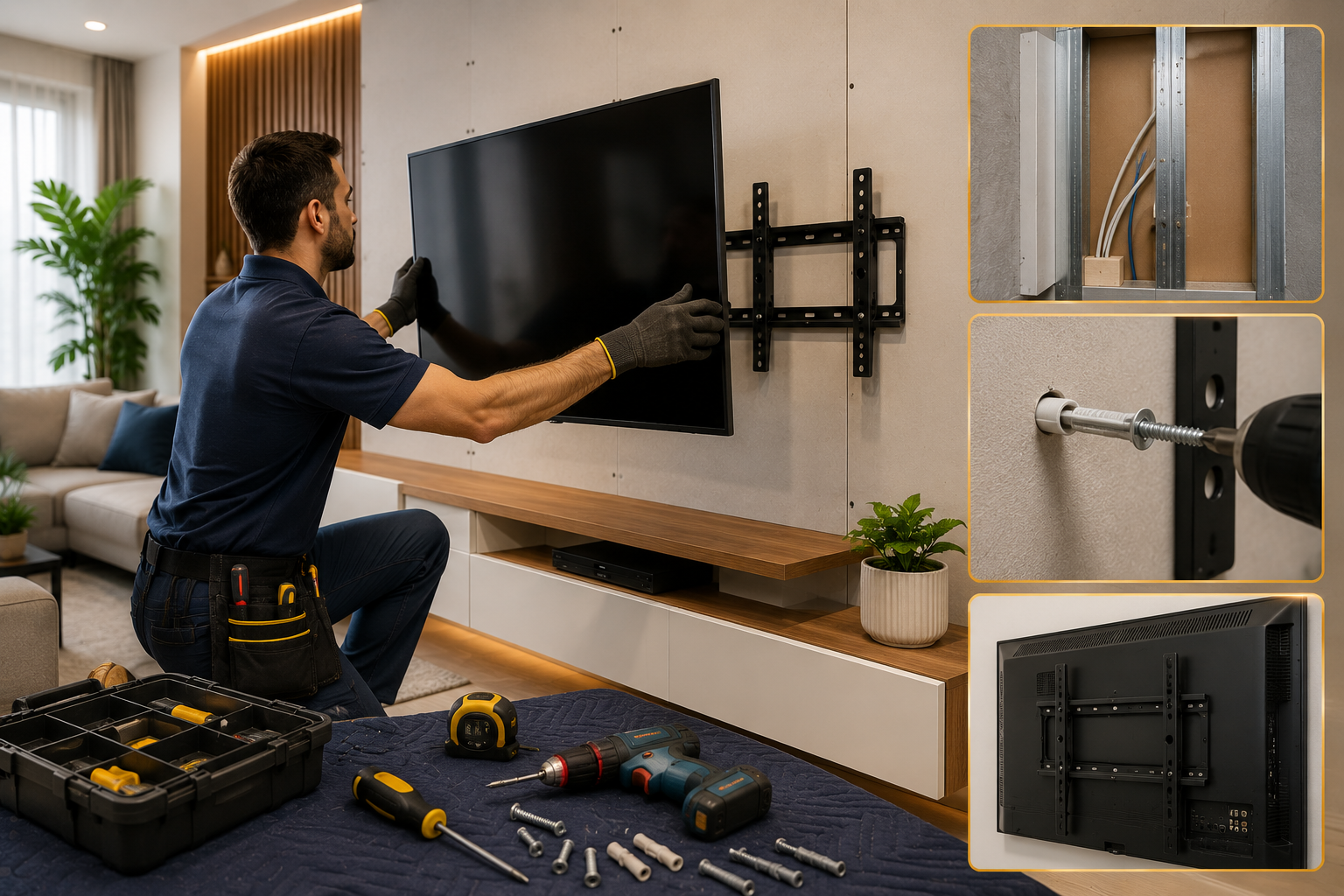É Possível Instalar TV em Parede de Gesso ou Drywall? Veja Como Fazer com Segurança