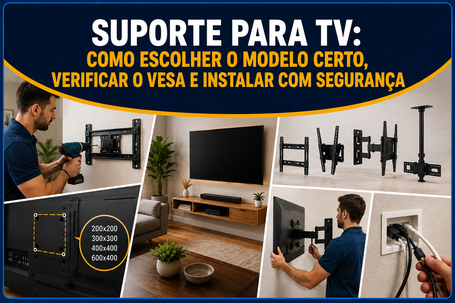 Suporte para TV: Como Escolher o Modelo Ideal e Instalar com Segurança