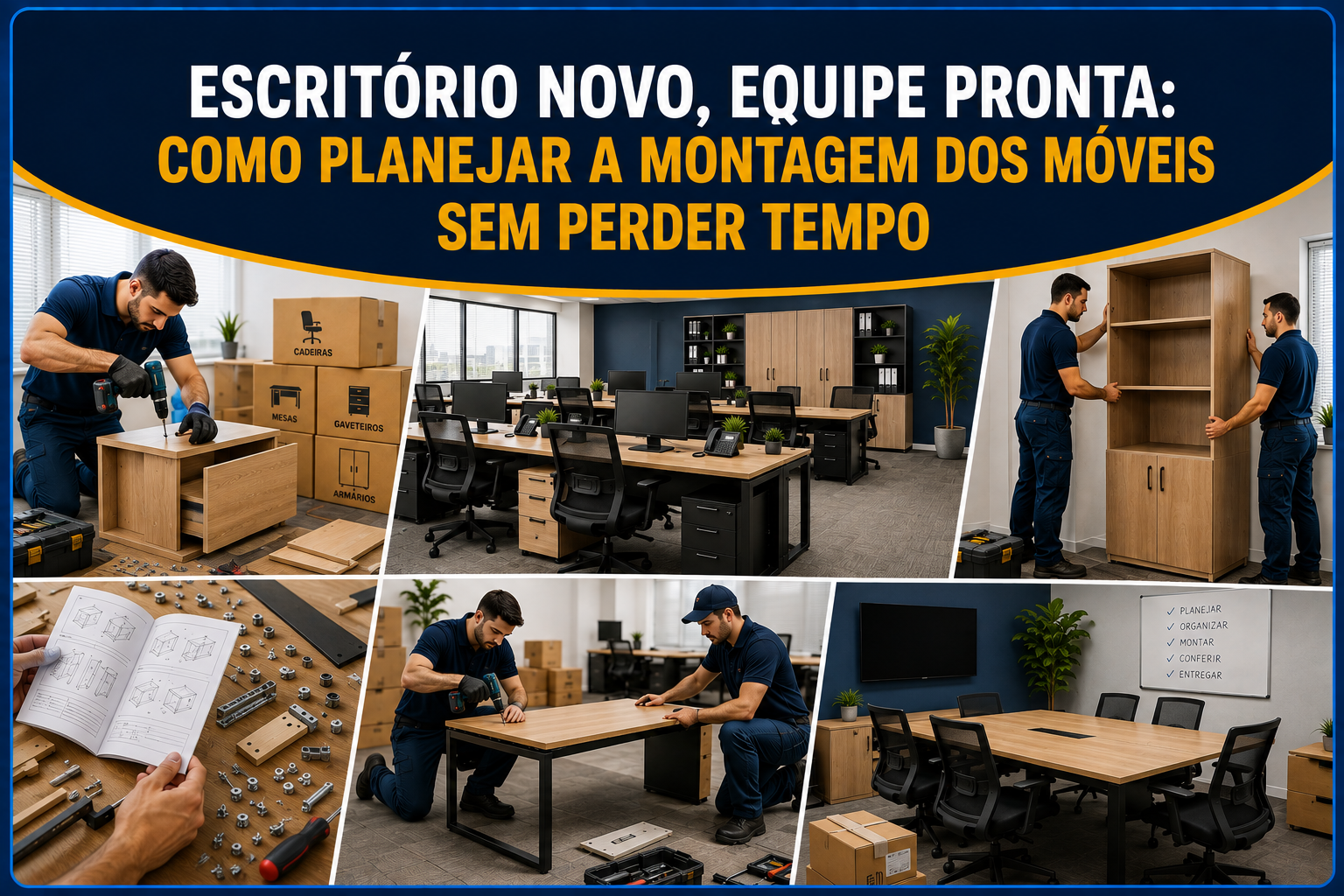 Escritório Novo, Equipe Pronta: Como Planejar a Montagem dos Móveis sem Perder Tempo
