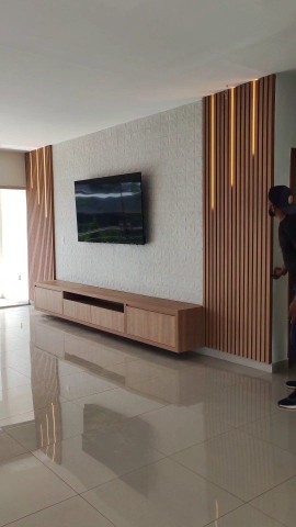 Painel ripado com led