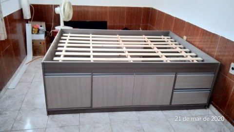 cama bau com 5 portas e 2 gavetas