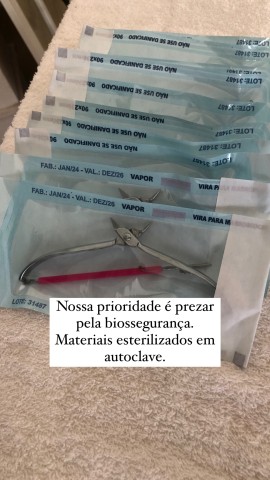 Matérias esterilizado em autoclave.
